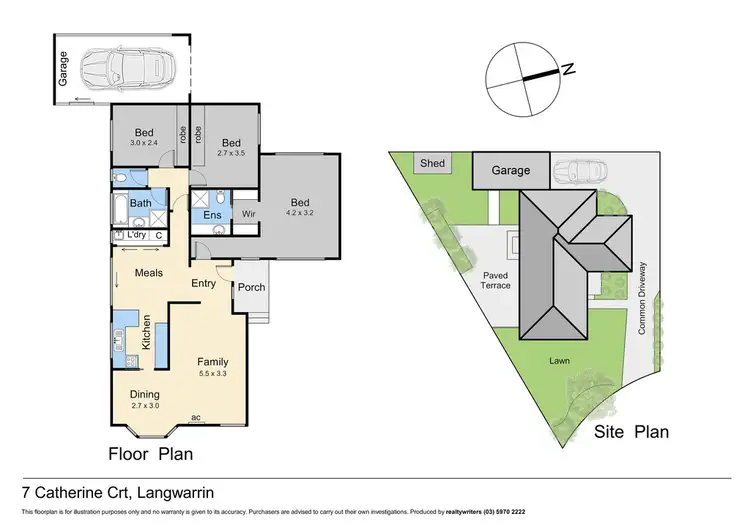 Floorplan of Homely unit listing, 1/7 Catherine Court, Langwarrin VIC 3910