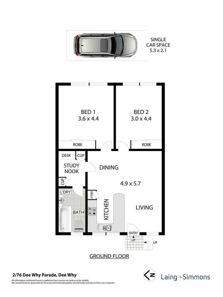 Floorplan of Homely apartment listing, 2/76 Dee Why Parade, Dee Why NSW 2099
