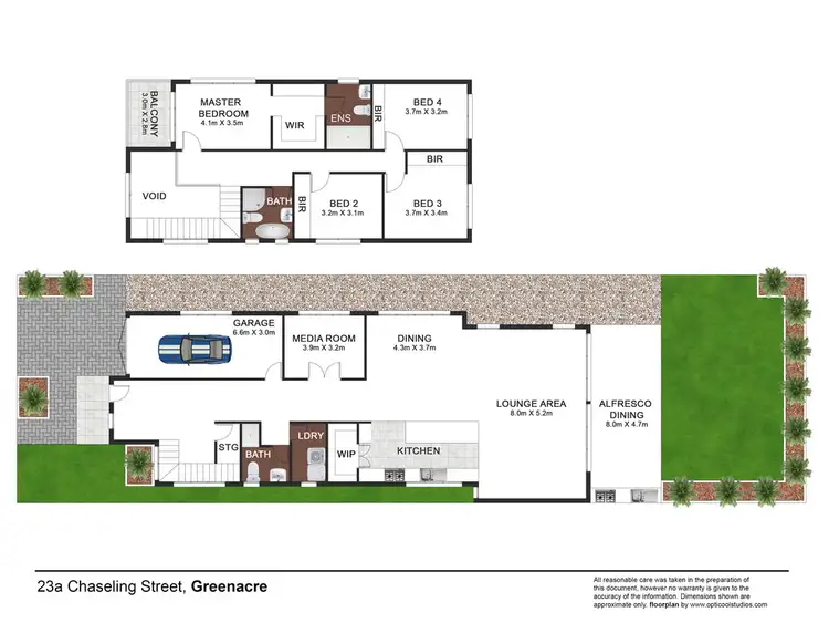 Floorplan of Homely semi-detached listing, 23 Chaseling Street, Greenacre NSW 2190