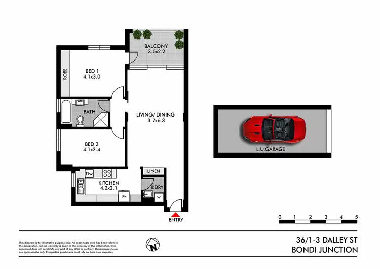 Floorplan of Homely apartment listing, 36/1-3 Dalley Street, Bondi Junction NSW 2022