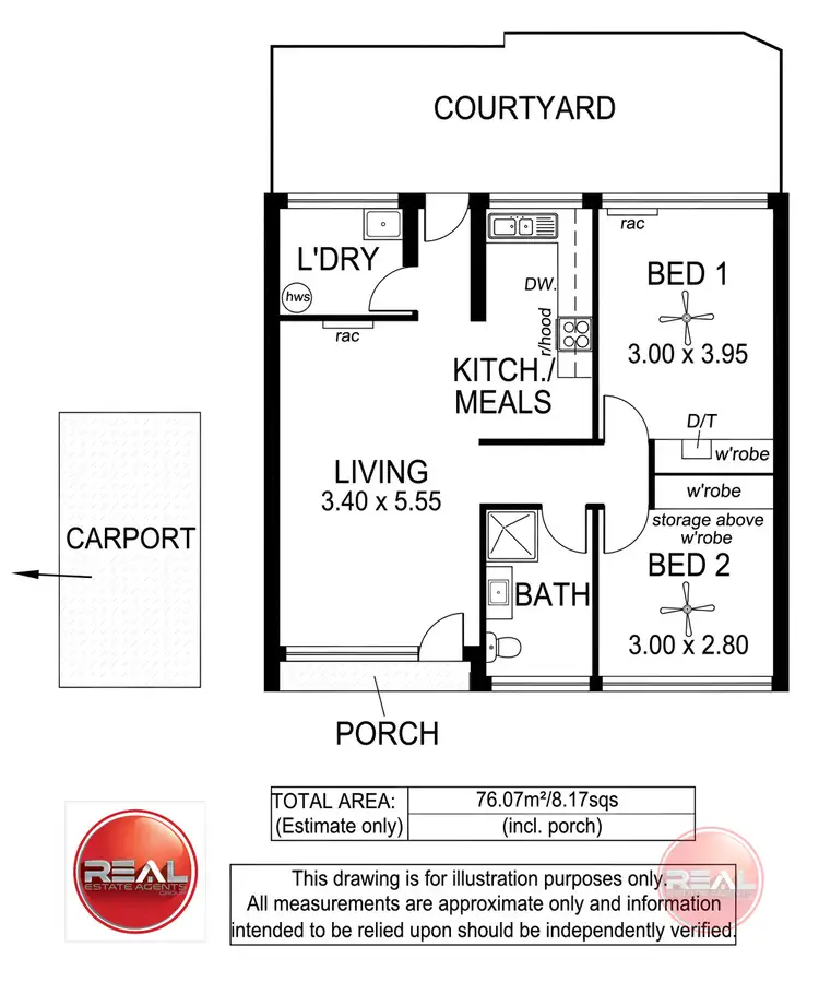 Floorplan of Homely unit listing, 7/63 Western Pde, Brooklyn Park SA 5032