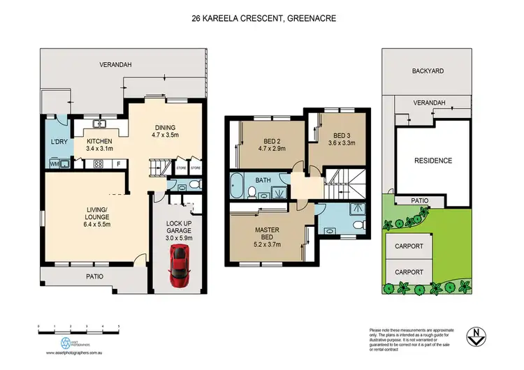 Floorplan of Homely semi-detached listing, 26B Kareela Crescent, Greenacre NSW 2190