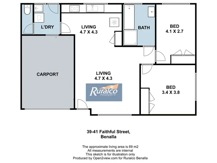 Floorplan of Homely unit listing, unit 3 39-41 Faithful Street, Benalla VIC 3672