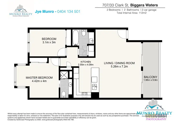 Floorplan of Homely unit listing, 707/33 Clark Street, Biggera Waters QLD 4216