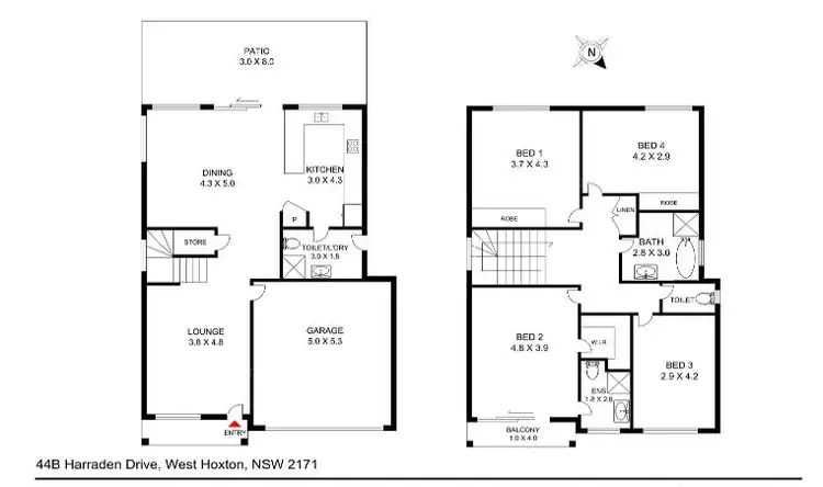 Floorplan of Homely house listing, 44b Harraden Drive, West Hoxton NSW 2171