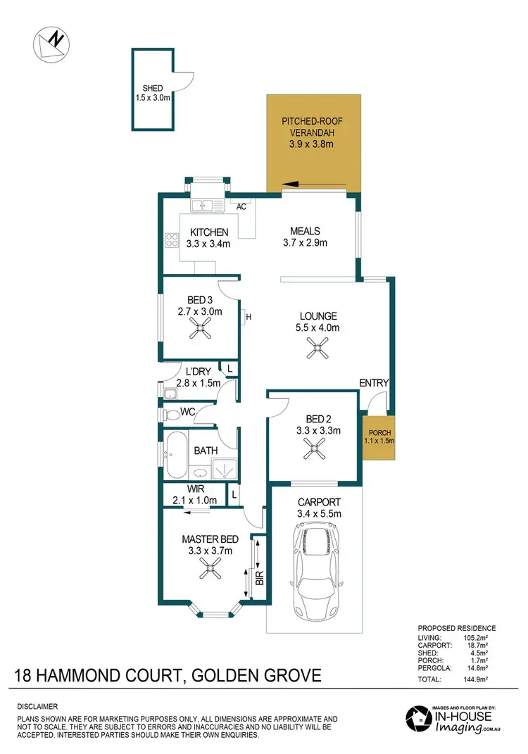 Floorplan of Homely house listing, 18 Hammond Court, Golden Grove SA 5125