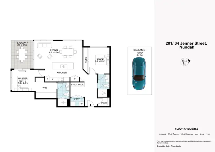 Floorplan of Homely unit listing, 201/34 Jenner Street, Nundah QLD 4012