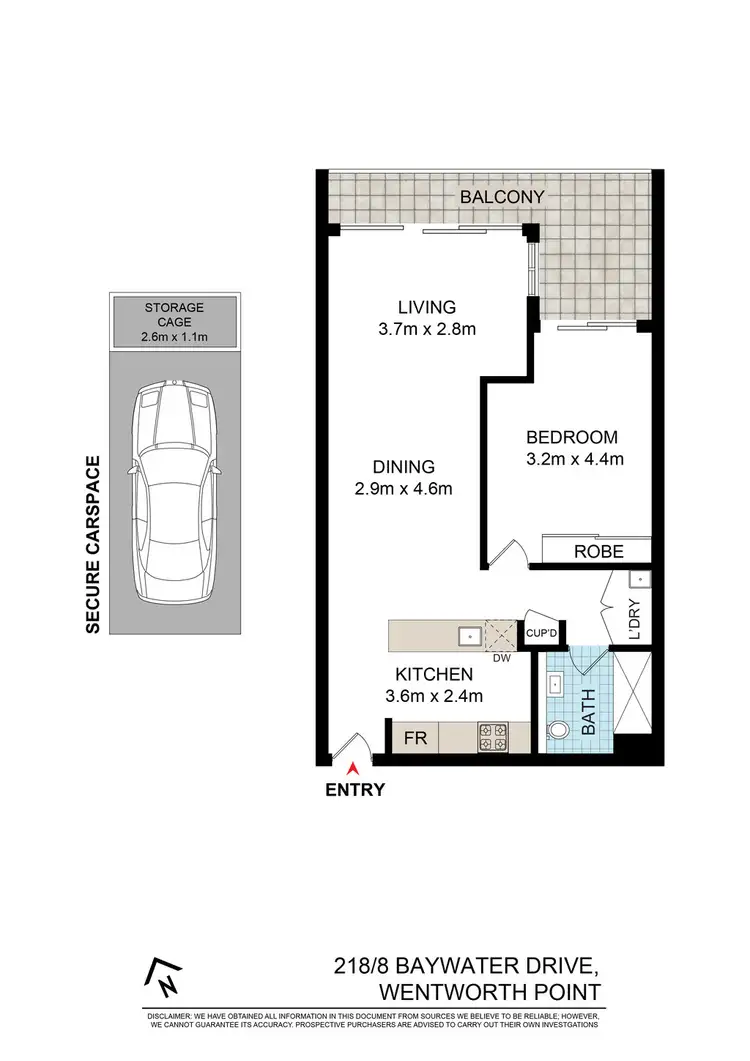Floorplan of Homely apartment listing, 218/8 Baywater Drive, Wentworth Point NSW 2127