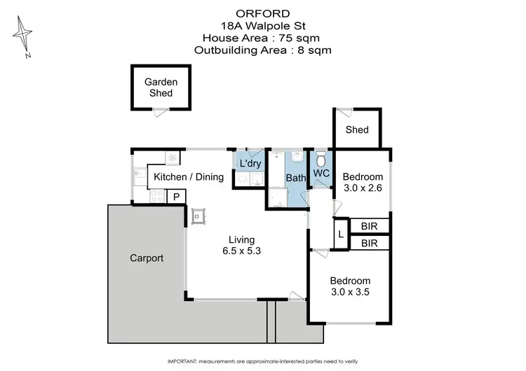 Floorplan of Homely house listing, Cottage 1 18A Walpole Street, Orford TAS 7190