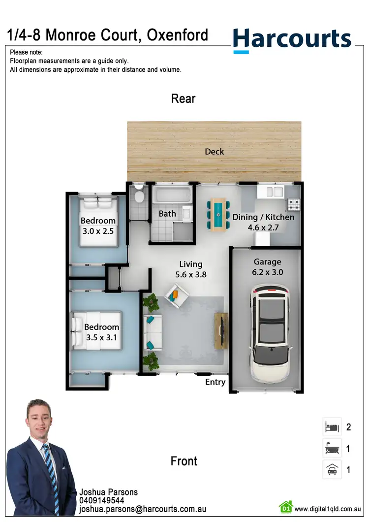 Floorplan of Homely villa listing, 1/4 Monroe Court, Oxenford QLD 4210