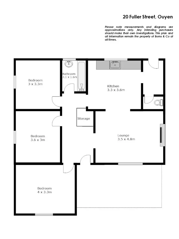 Floorplan of Homely house listing, 20 Fuller Street, Ouyen VIC 3490
