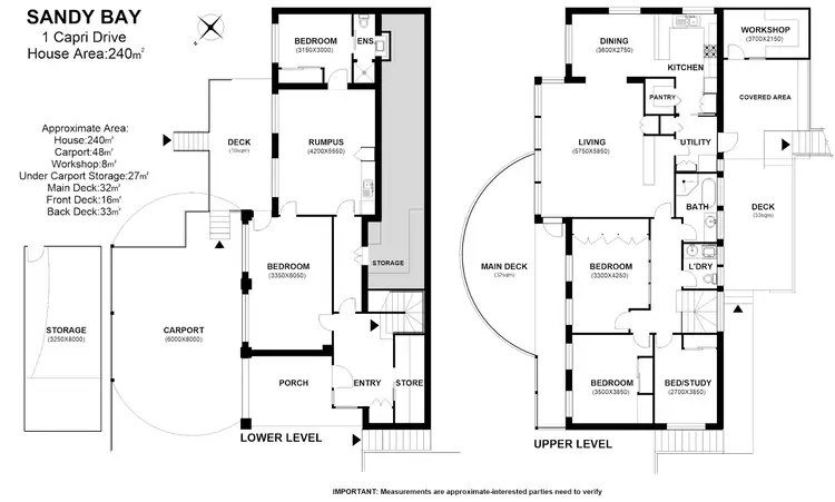 Floorplan of Homely house listing, 1 Capri Drive, Sandy Bay TAS 7005