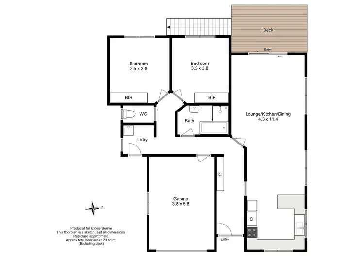 Floorplan of Homely unit listing, 1/12 Josie Crescent, Romaine TAS 7320