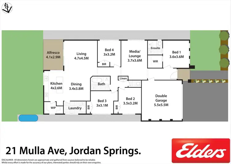 Floorplan of Homely house listing, 21 Mulla Avenue, Jordan Springs NSW 2747