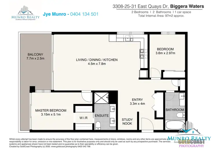 Floorplan of Homely unit listing, 3308/25 East Quay Drive, Biggera Waters QLD 4216