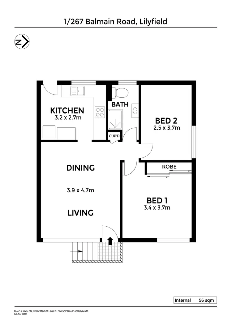 Floorplan of Homely unit listing, 1/267-269 Balmain Road, Lilyfield NSW 2040