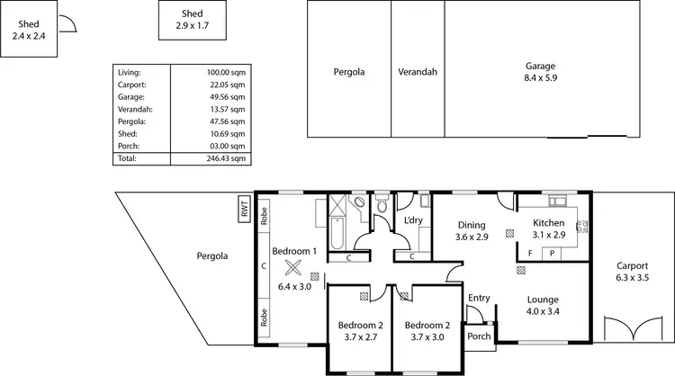 Floorplan of Homely house listing, 8 Davidson Court, Pooraka SA 5095