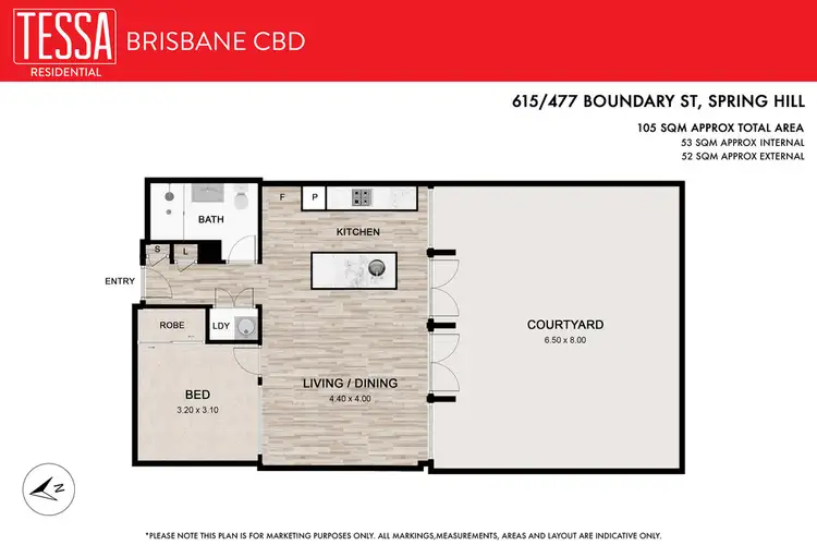 Floorplan of Homely apartment listing, 615/477 Boundary Street, Spring Hill QLD 4000
