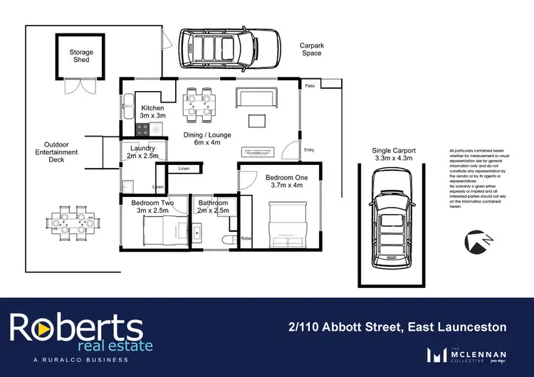 Floorplan of Homely unit listing, 2/110 Abbott Street, East Launceston TAS 7250