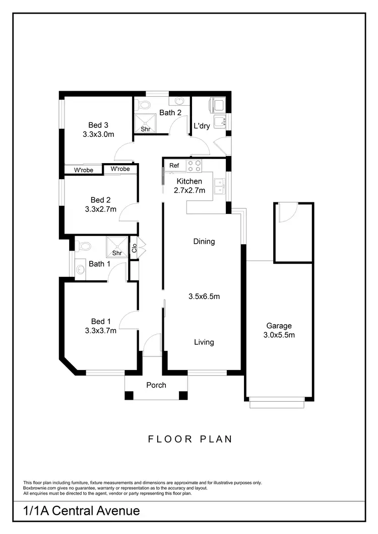 Floorplan of Homely villa listing, 1/1A Central Avenue, Maylands WA 6051