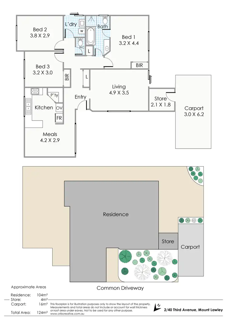 Floorplan of Homely villa listing, 2/40 Third Avenue, Mount Lawley WA 6050