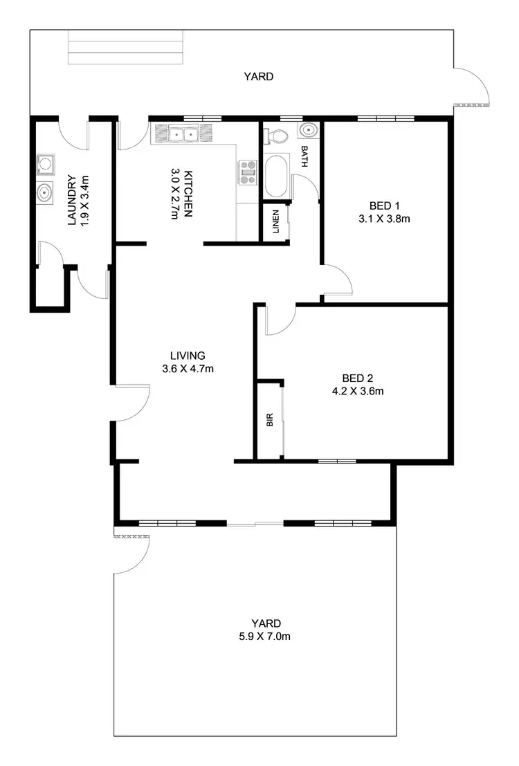 Floorplan of Homely unit listing, 2/9 Herbert Avenue, Torrensville SA 5031