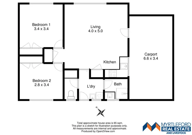 Floorplan of Homely unit listing, 1/30 King Street, Myrtleford VIC 3737