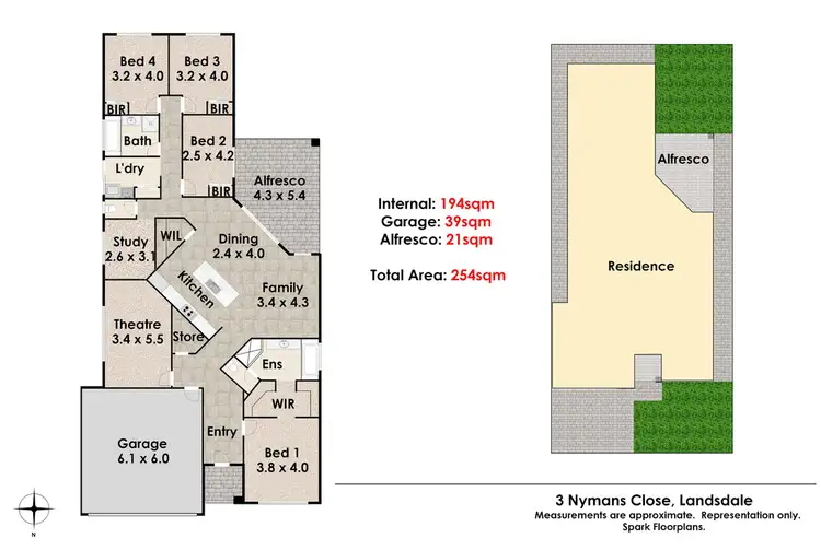 Floorplan of Homely house listing, 3 Nymans Close, Landsdale WA 6065