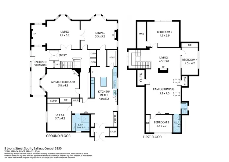 Floorplan of Homely house listing, 8 Lyons Street North, Ballarat Central VIC 3350