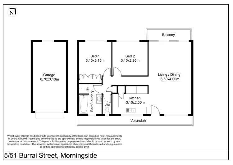 Floorplan of Homely unit listing, 5/51 Burrai St, Morningside QLD 4170