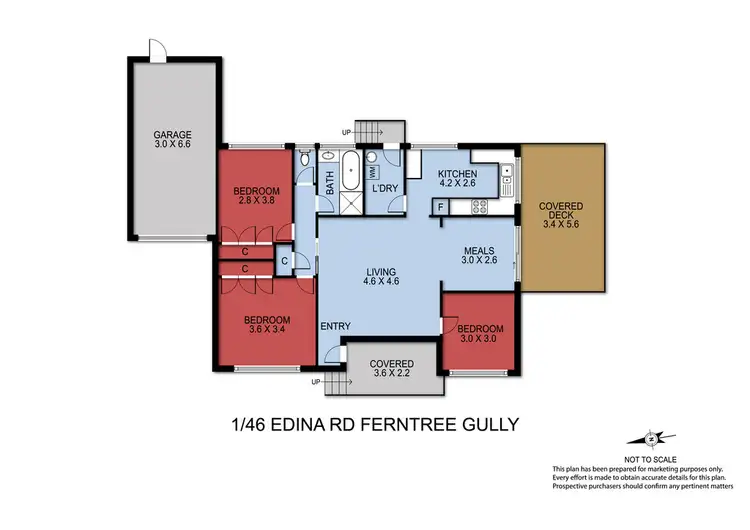 Floorplan of Homely unit listing, 1/46 Edina Road, Ferntree Gully VIC 3156