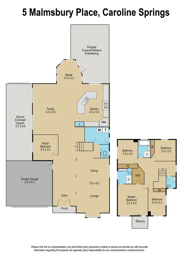 Floorplan of Homely house listing, 5 Malmsbury Place, Caroline Springs VIC 3023