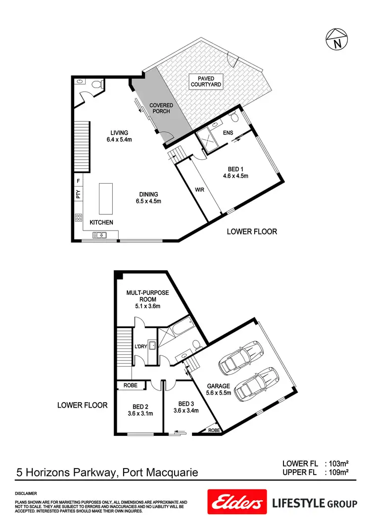Floorplan of Homely townhouse listing, 5 Horizons Parkway, Port Macquarie NSW 2444