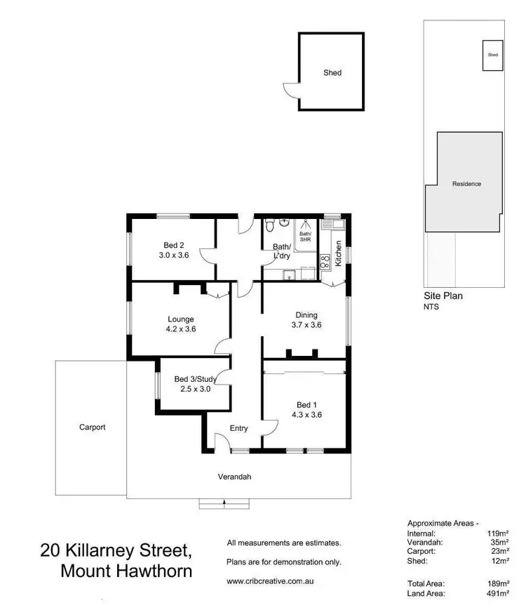 Floorplan of Homely house listing, 20 Killarney Street, Mount Hawthorn WA 6016