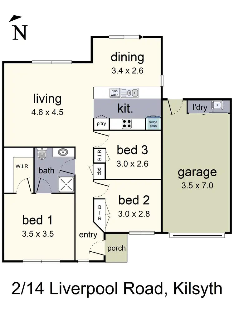 Floorplan of Homely unit listing, 2/14 Liverpool Road, Kilsyth VIC 3137