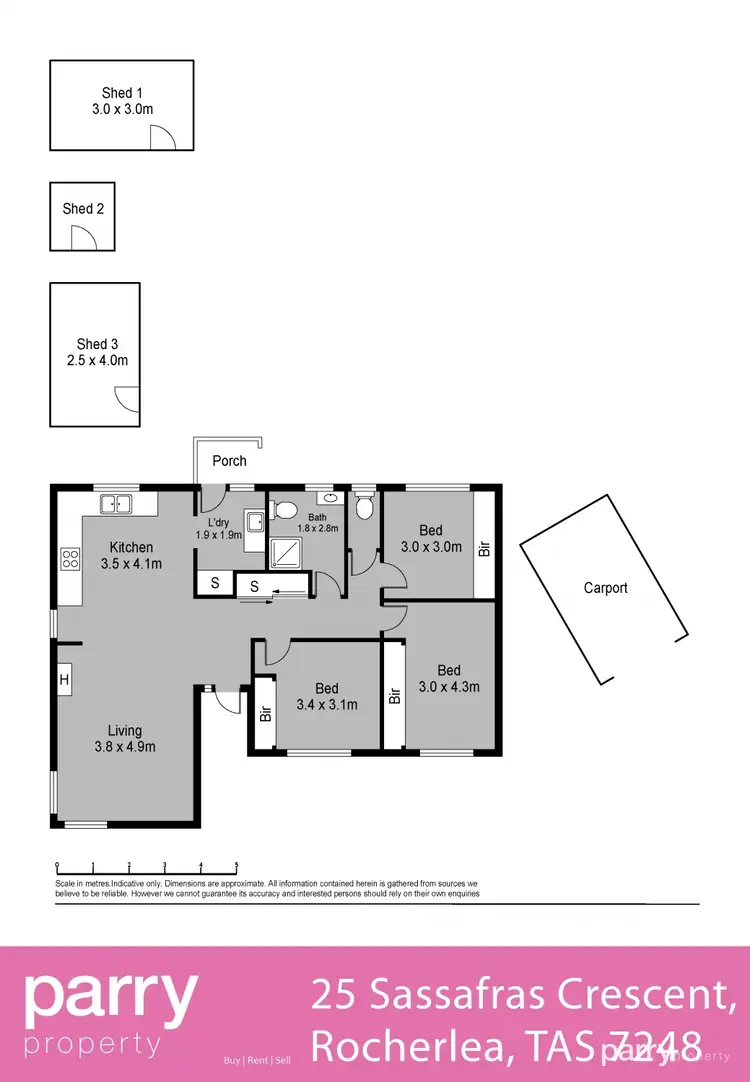 Floorplan of Homely house listing, 25 Sassafras Crescent, Rocherlea TAS 7248