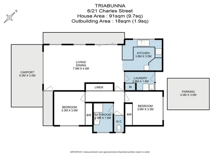 Floorplan of Homely unit listing, 6/21 Charles Street, Triabunna TAS 7190