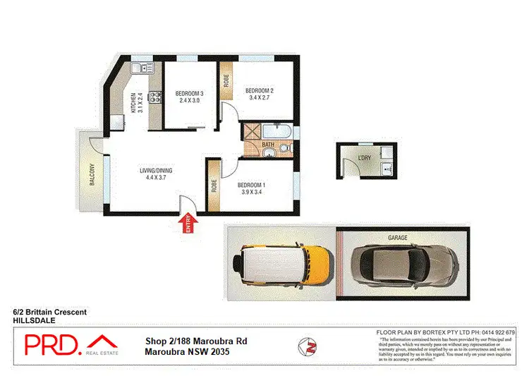 Floorplan of Homely unit listing, 6/2 Brittain Crescent, Hillsdale NSW 2036