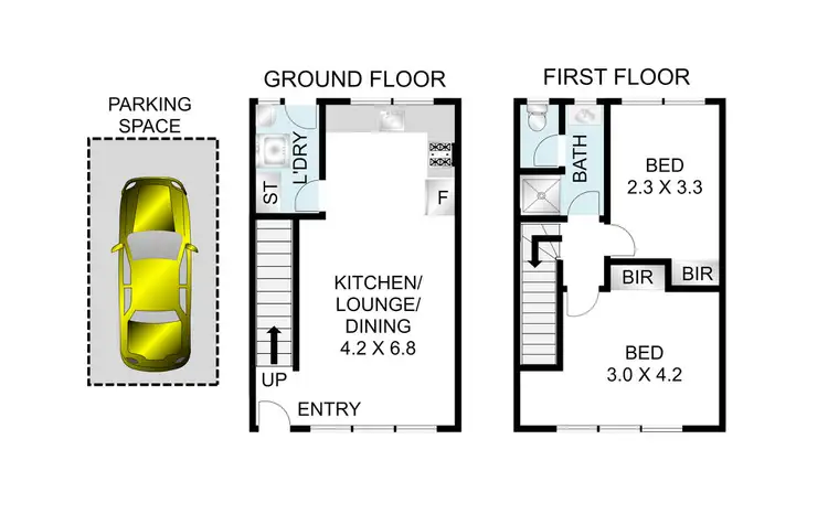 Floorplan of Homely unit listing, 1/1 Holman Crt, Breakwater VIC 3219
