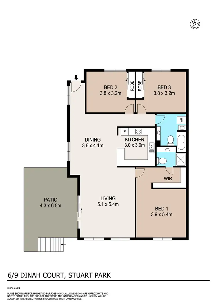 Floorplan of Homely unit listing, 6/9 Dinah Court, Stuart Park NT 820