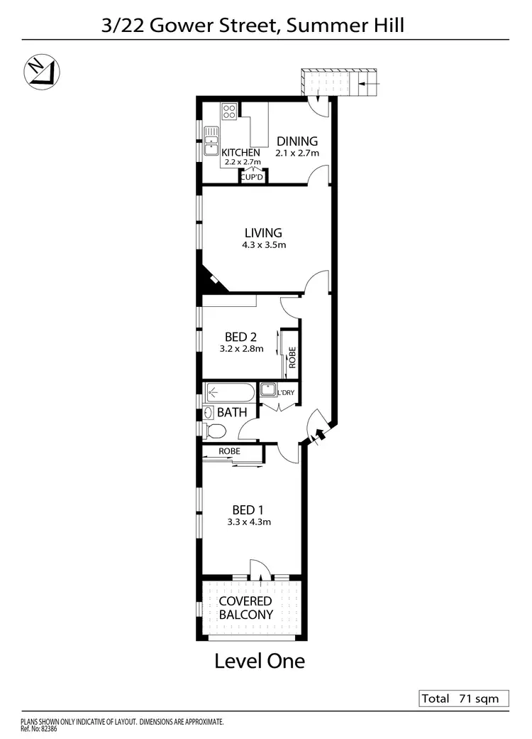 Floorplan of Homely unit listing, 3/22 Gower Street, Summer Hill NSW 2130