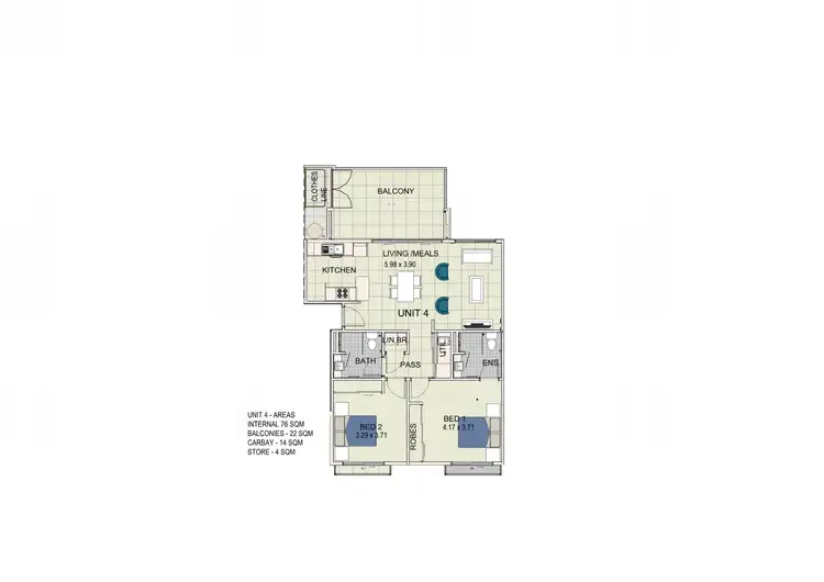 Floorplan of Homely apartment listing, 4/1 Hayward Way, Myaree WA 6154