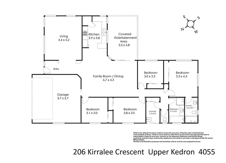 Floorplan of Homely house listing, 206 Kirralee Crescent, Upper Kedron QLD 4055