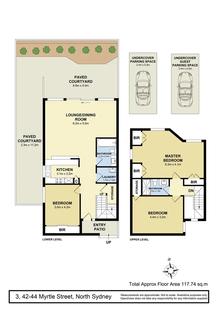 Floorplan of Homely townhouse listing, 3/42-44 Myrtle Street, North Sydney NSW 2060
