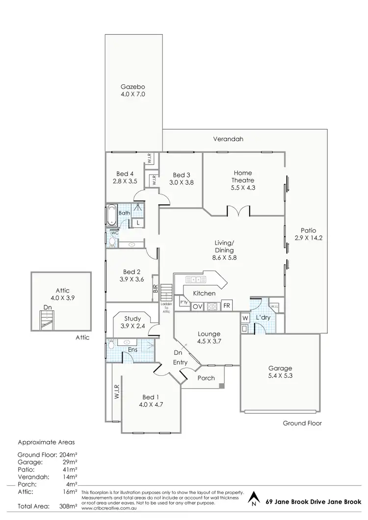 Floorplan of Homely house listing, 69 Jane Brook Drive, Jane Brook WA 6056