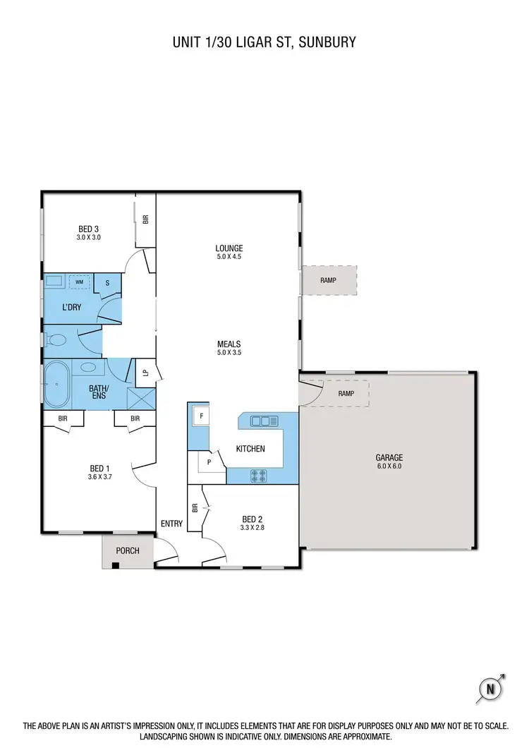 Floorplan of Homely unit listing, 1/30 Ligar Street, Sunbury VIC 3429