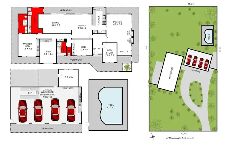 Floorplan of Homely house listing, 42 Meadowvale Drive, Grovedale VIC 3216