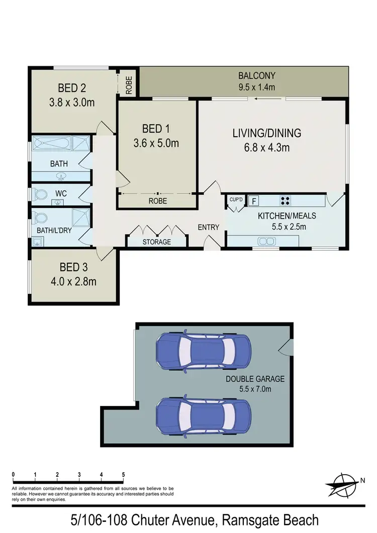 Floorplan of Homely apartment listing, 5/106-108 Chuter Avenue, Ramsgate Beach NSW 2217