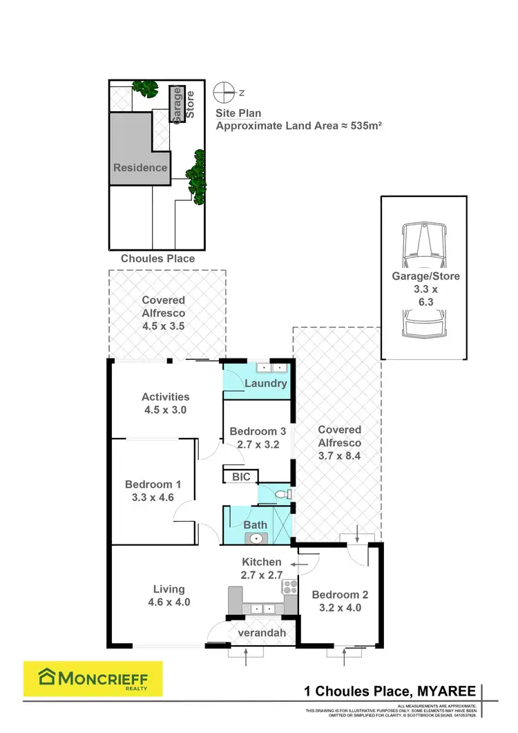 Floorplan of Homely semi-detached listing, 1 Choules Place, Myaree WA 6154