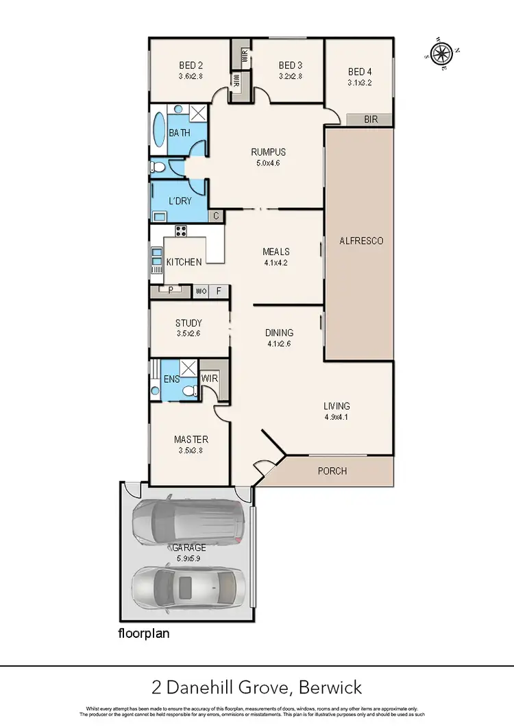 Floorplan of Homely house listing, 2 Danehill Grove, Berwick VIC 3806